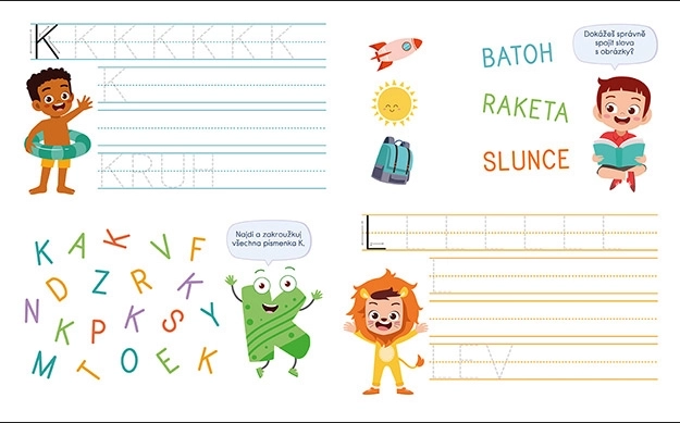 Quaderno per bambini in età prescolare Scrittura e Lettere