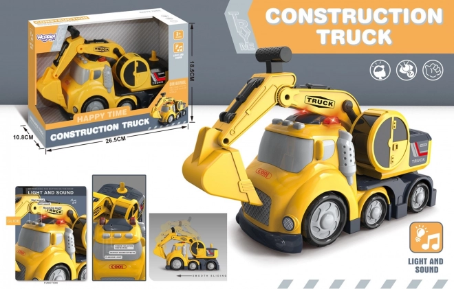Escavatore City Truck con effetti di luce e suono