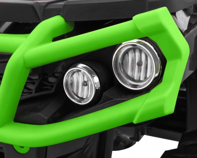 Quadriciclo a batteria per bambini nero/verde + ruote EVA + radio MP3 + LED + avvio lento