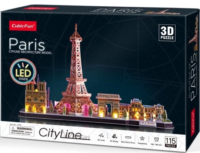 CubciFun Puzzle 3D Luminoso Panorama di Parigi