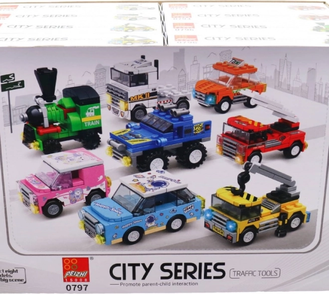 Blocchi mezzi di trasporto per bambini, 16 pz