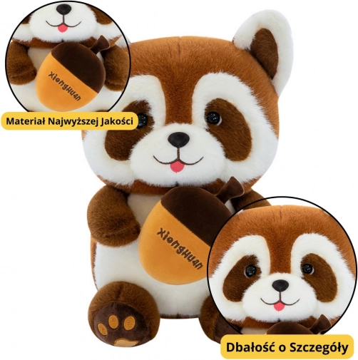 Mascotte di procione di peluche con ghianda 23 cm