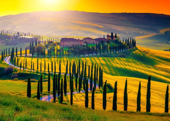 Puzzle Tramonto in Toscana 1000 Pezzi