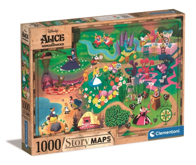 Clementoni puzzle story maps: Alice nel paese delle meraviglie 1000 pezzi