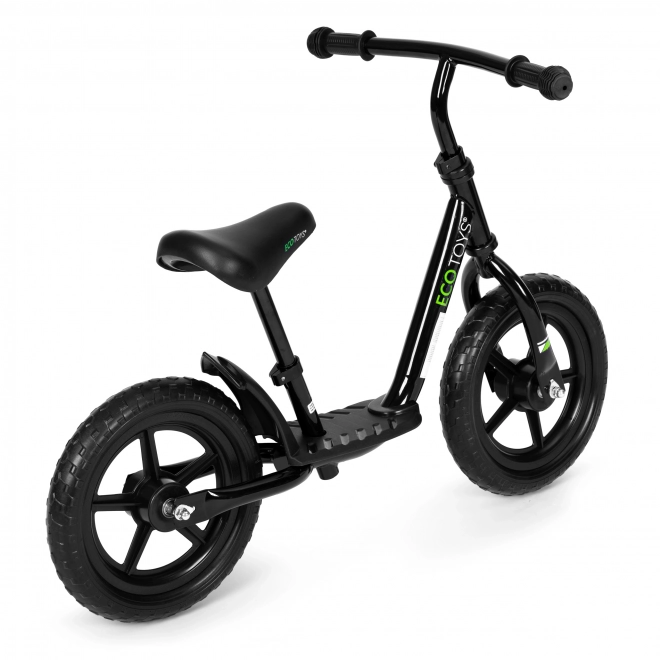 Bicicletta di equilibrio per bambini con piattaforma e ruote EVA nero