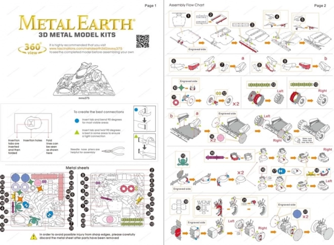 Puzzle 3D Metal Earth Batmobile di Batman vs. Superman