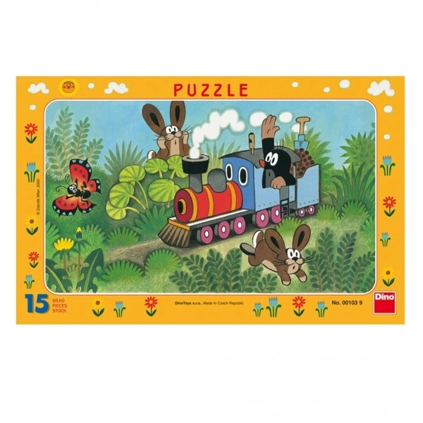 Puzzle Krtek e la locomotiva 29,5x19cm 15 pezzi