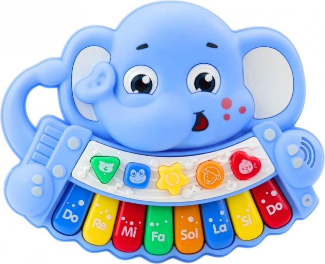 Pianoforte interattivo Elefantino Blu – Melodie, Scale, Suoni di animali