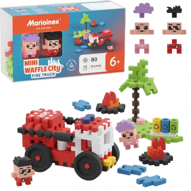 Set Costruzioni Mini Waffle - Camion dei Pompieri 80 pezzi