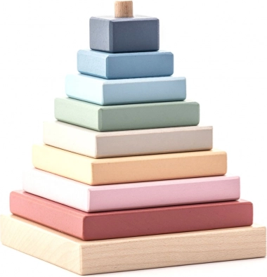 Cubika piramide colorata pastello – puzzle in legno 9 pezzi