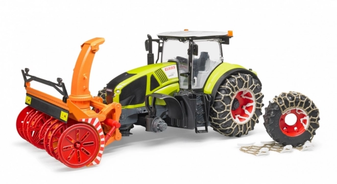 Trattore Bruder Claas Axion 950 con turbina da neve