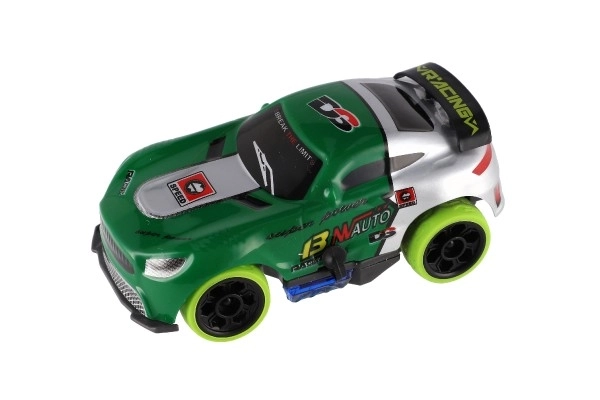 Auto da corsa RC verde con luci