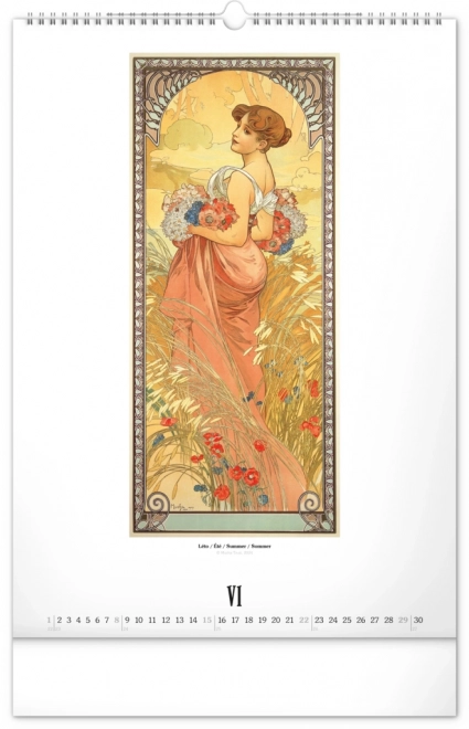 Calendario da parete Alfons Mucha 2025