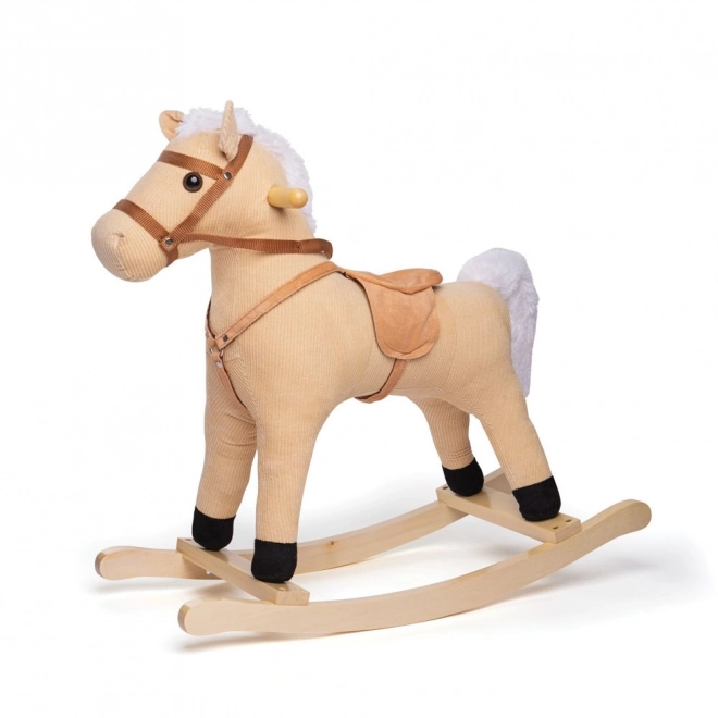 Cavallo a dondolo in legno beige