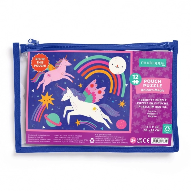 Puzzle Unicorno Magico 12 pezzi in borsa