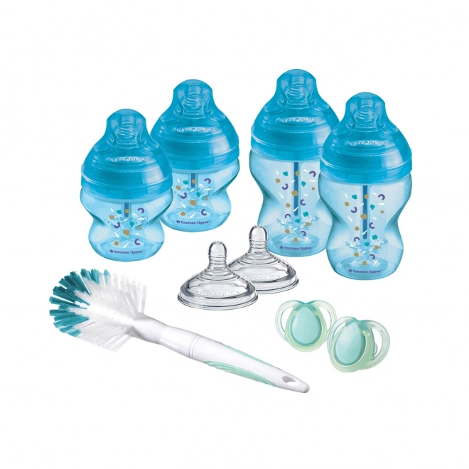 Set di biberon avanzati anti-colica, misure miste, 9 pezzi, Blu