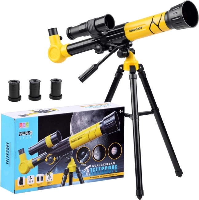 Telescopio per bambini su treppiede con ingrandimento 20x/30x/40x – giallo