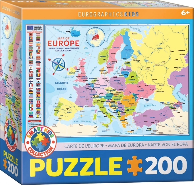 Puzzle Mappa d'Europa 200 pezzi