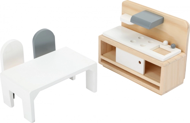 Set completo di mobili in stile scandinavo per bambole