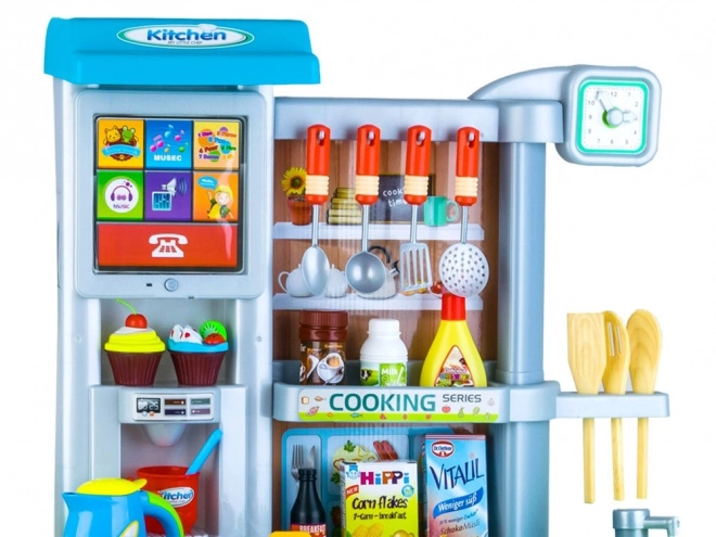 Cucina interattiva per bambini con frigorifero – blu