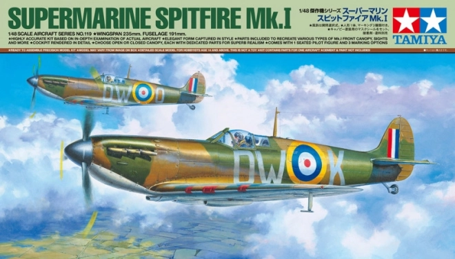 Modello in plastica aereo Supermarine Spitfire Mk.I