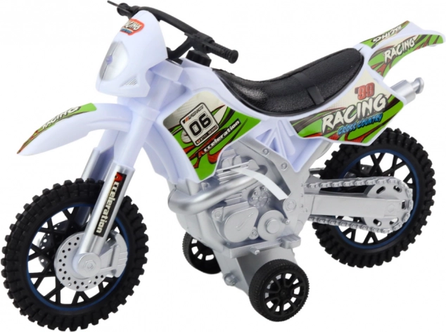 Off-road da motocross bianco con effetti sonori e luminosi