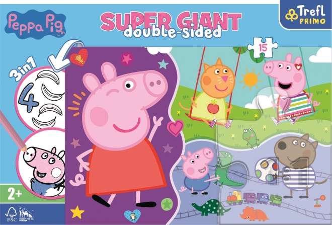 Puzzle Doppia Faccia Peppa Pig Super Gigante