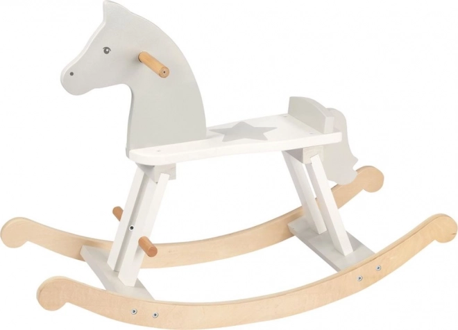 Cavallo a dondolo in legno con ringhiera