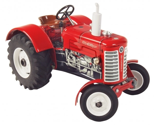 Trattore Zetor 50 Super rosso con chiave in metallo 15 cm 1:25 in scatola Kovap