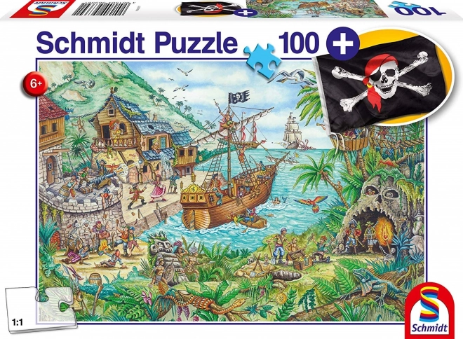 Puzzle scacchi Pirati 100 pezzi con bandiera