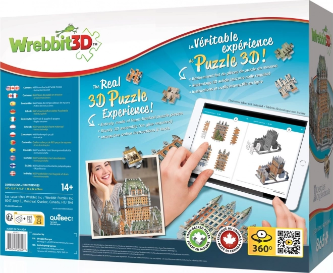 Puzzle 3D Le Château Frontenac di Wrebbit