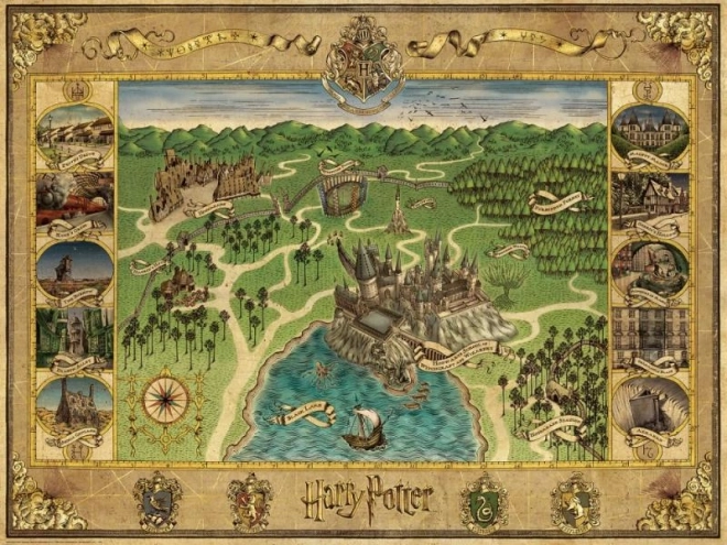 Puzzle Mappa di Hogwarts Harry Potter 1500 Pezzi