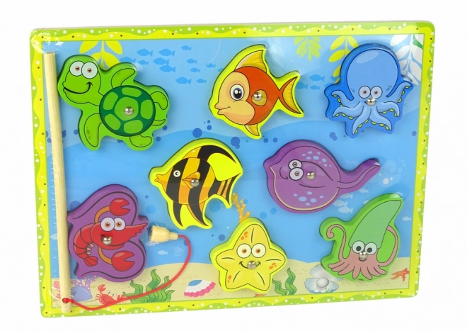 Set da pesca in legno animali marini