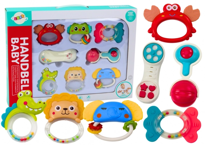 Set Giocattoli Sonagli Masticabili Animali 8 Pezzi