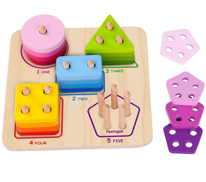 Puzzle di legno con forme geometriche