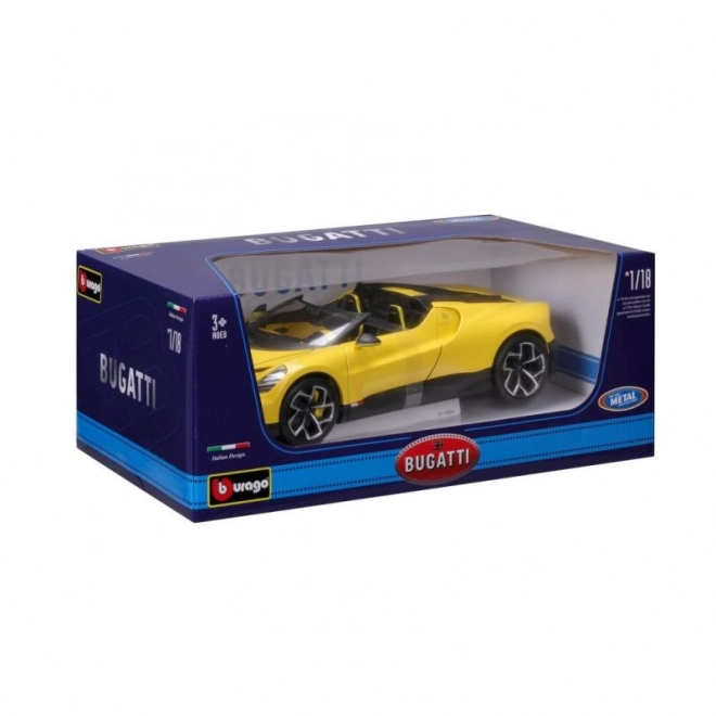 Modello di auto Bugatti Mistral in scala 1:18 - Giallo