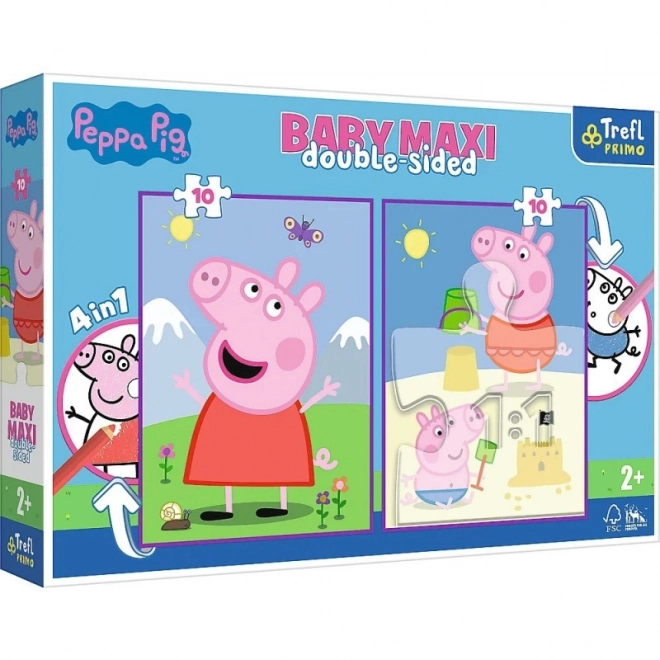 Puzzle Doppia Faccia Peppa Pig: Buongiorno BABY MAXI 2x10 pezzi