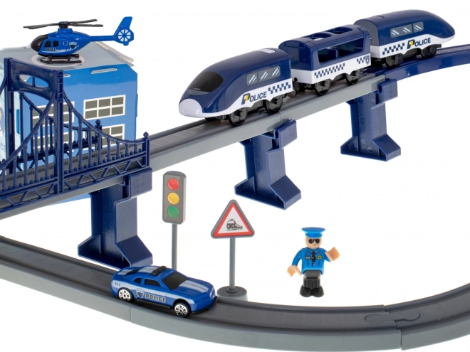 Set Treno Elettrico Con Auto Elicottero 92 Pezzi