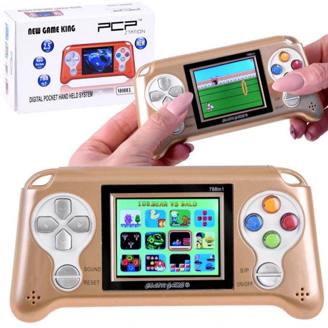 Console di gioco portatile con 70 giochi – oro