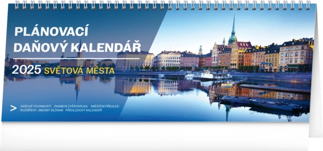 Calendario da tavolo pianificatore fiscale - Città del mondo 2025