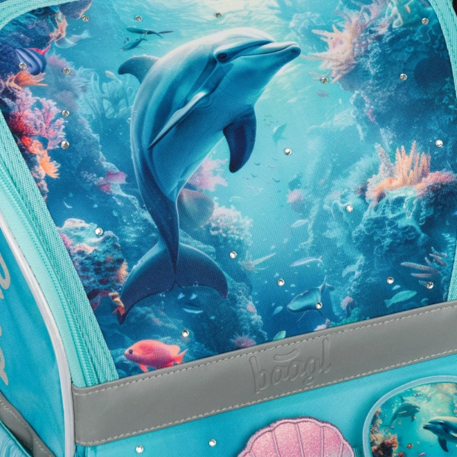 Set scolastico Zippy Delfino: cartella, astuccio e sacca