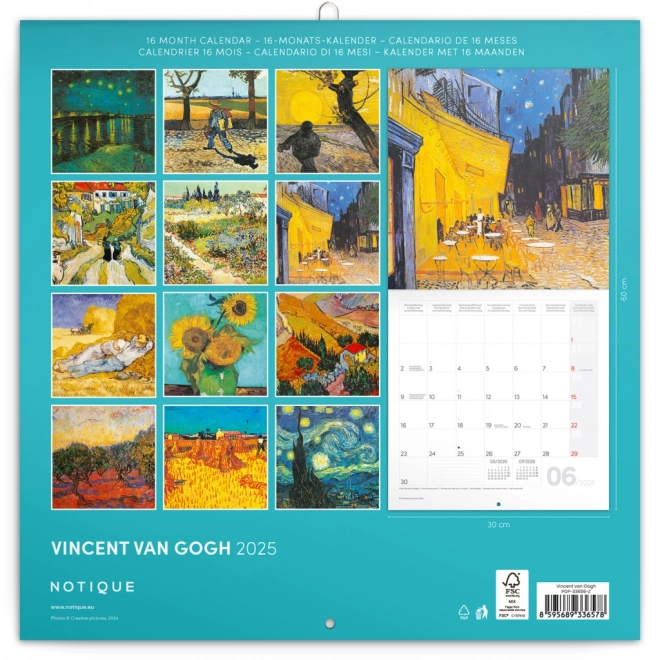 Calendario da parete Vincent Van Gogh 2025