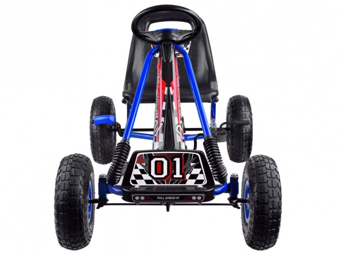 Gokart Formula 01 con ruote gonfiabili in gomma – blu