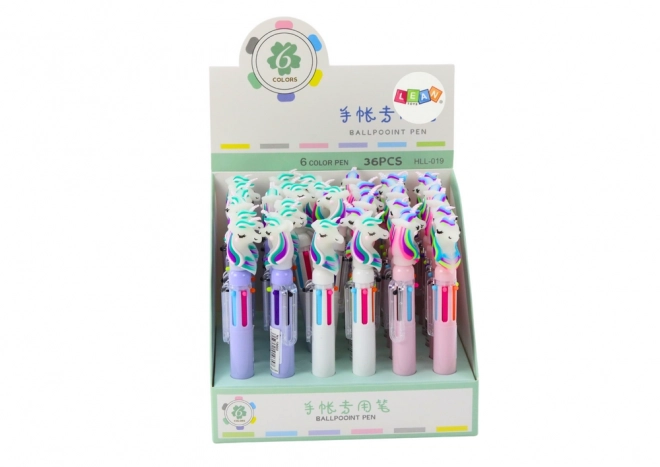 Penna Multicolore Unicorno Automatica 6 Colori