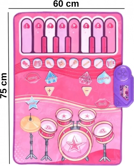 WOOPIE Grande Tappeto Musicale 2 in 1 Batteria e Pianoforte Interattivi