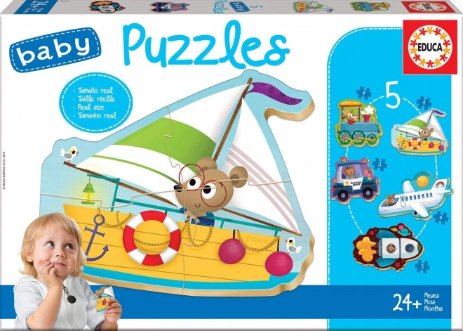 Puzzle per bambini Animali su veicoli 5 in 1