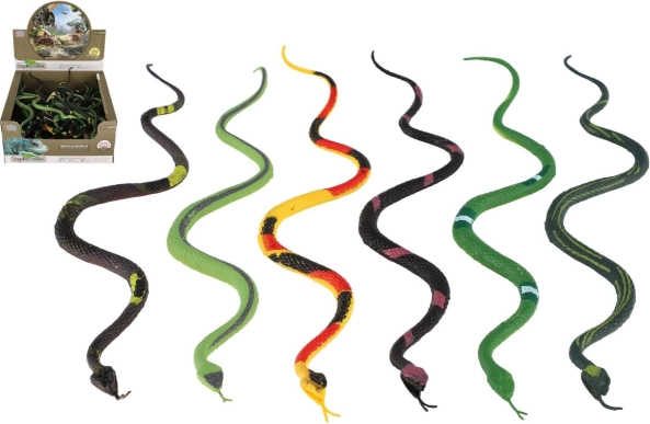 Serpenti di plastica 23 cm – mix di specie, 60 pz in box