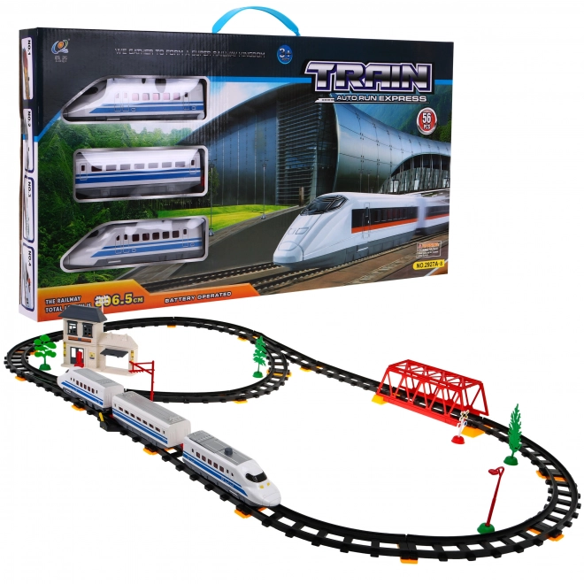 Grande treno con binari per bambini 3+ treno con vagone e accessori 56 pezzi