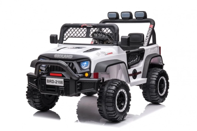 Auto elettrica per bambini Jeep Geoland bianco 4x4 24V