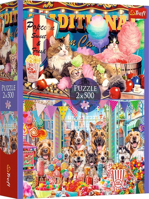 Puzzle 2x500 Pezzi Amici Pelosi Gatti e Cani